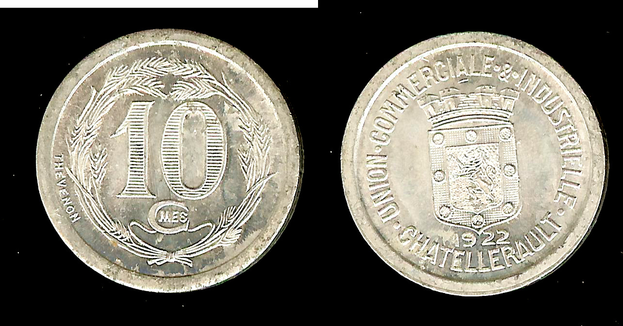 Chatellerault (Vienne) 10 centimes 1922 Unc+
